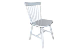 Set of 2 Dining Chairs  Ari Rubberwood Off White Spindle back 