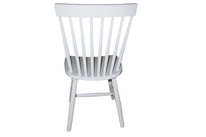 Set of 2 Dining Chairs  Ari Rubberwood Off White Spindle back 