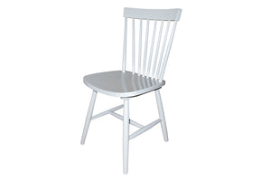 Set of 2 Dining Chairs  Ari Rubberwood Off White Spindle back 