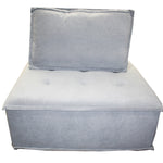 Leon Armless Sofa Chair Sectional Light Grey Fabric