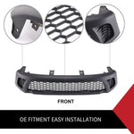 Front Grill Grille ABS Matt Black Fit Toyota Hilux Revo SR SR5 TRD 2015-2017