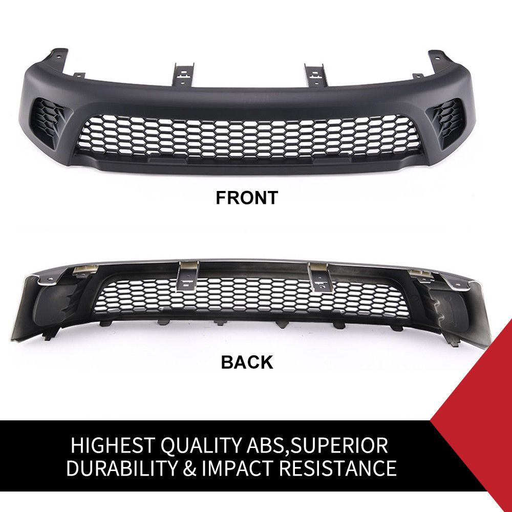 Front Grill Grille ABS Matt Black Fit Toyota Hilux Revo SR SR5 TRD 2015-2017
