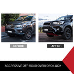 Front Grill Grille ABS Matt Black Fit Toyota Hilux Revo SR SR5 TRD 2015-2017