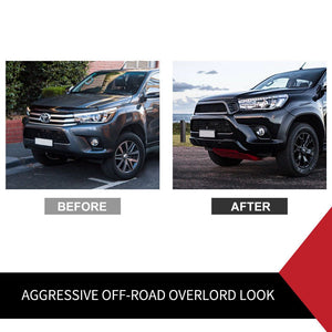 Front Grill Grille ABS Matt Black Fit Toyota Hilux Revo SR SR5 TRD 2015-2017