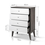 Artiss Tallboy 4 Chest of Drawers Dresser Table Storage Cabinet Bedroom Wooden