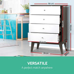 Artiss Tallboy 4 Chest of Drawers Dresser Table Storage Cabinet Bedroom Wooden