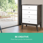 Artiss Tallboy 4 Chest of Drawers Dresser Table Storage Cabinet Bedroom Wooden