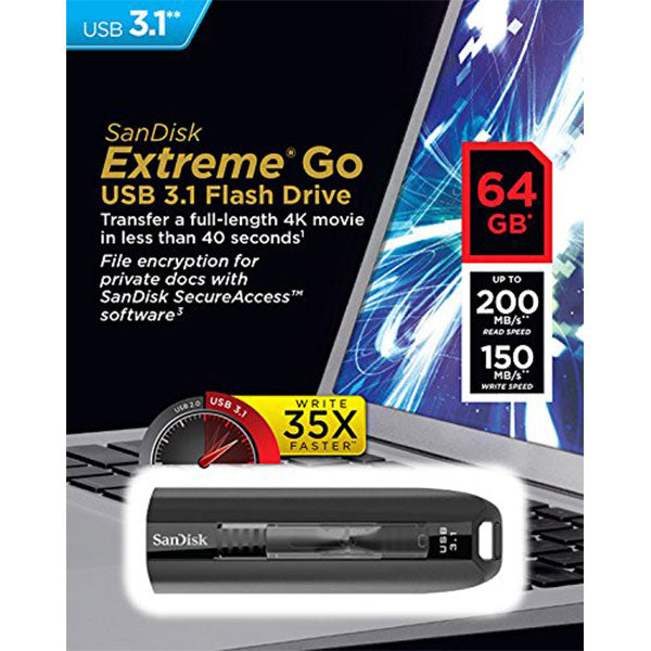 SANDISK 64GB CZ800 EXTREME USB 3.1 200mb/s (SDCZ800-064G)