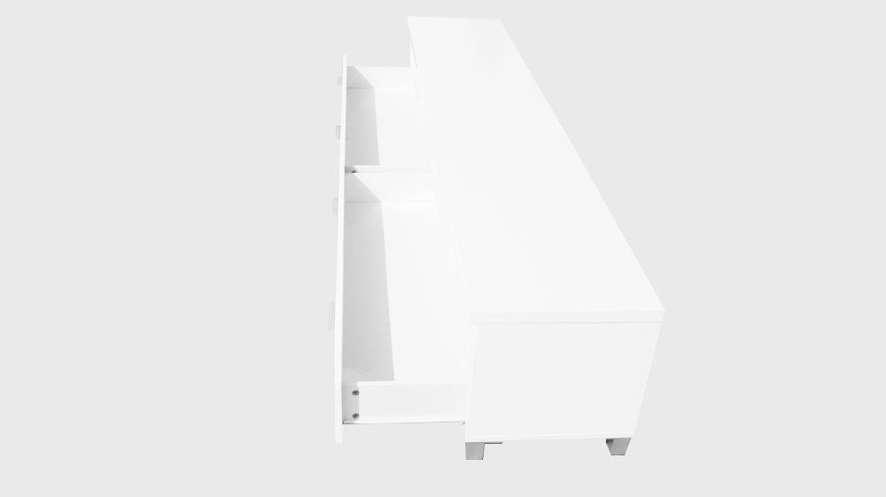 TV Stand Elisha High Gloss Entertainment storage Unit - White