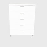 Elisha High Gloss 5 Drawer Tallboy Chest - White