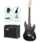 ALPHA Electric Guitar Black with Carry Bag