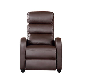 Luxury Leather Recliner Chair Armchair - Brown