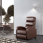 Luxury Leather Recliner Chair Armchair - Brown