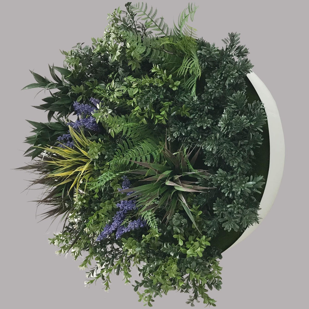 UV Lavender Fields 60cm Green Wall Disc (White)