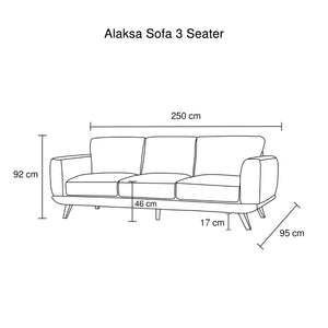 Modern Stylish Brown Alaska Sofa 3 Seater