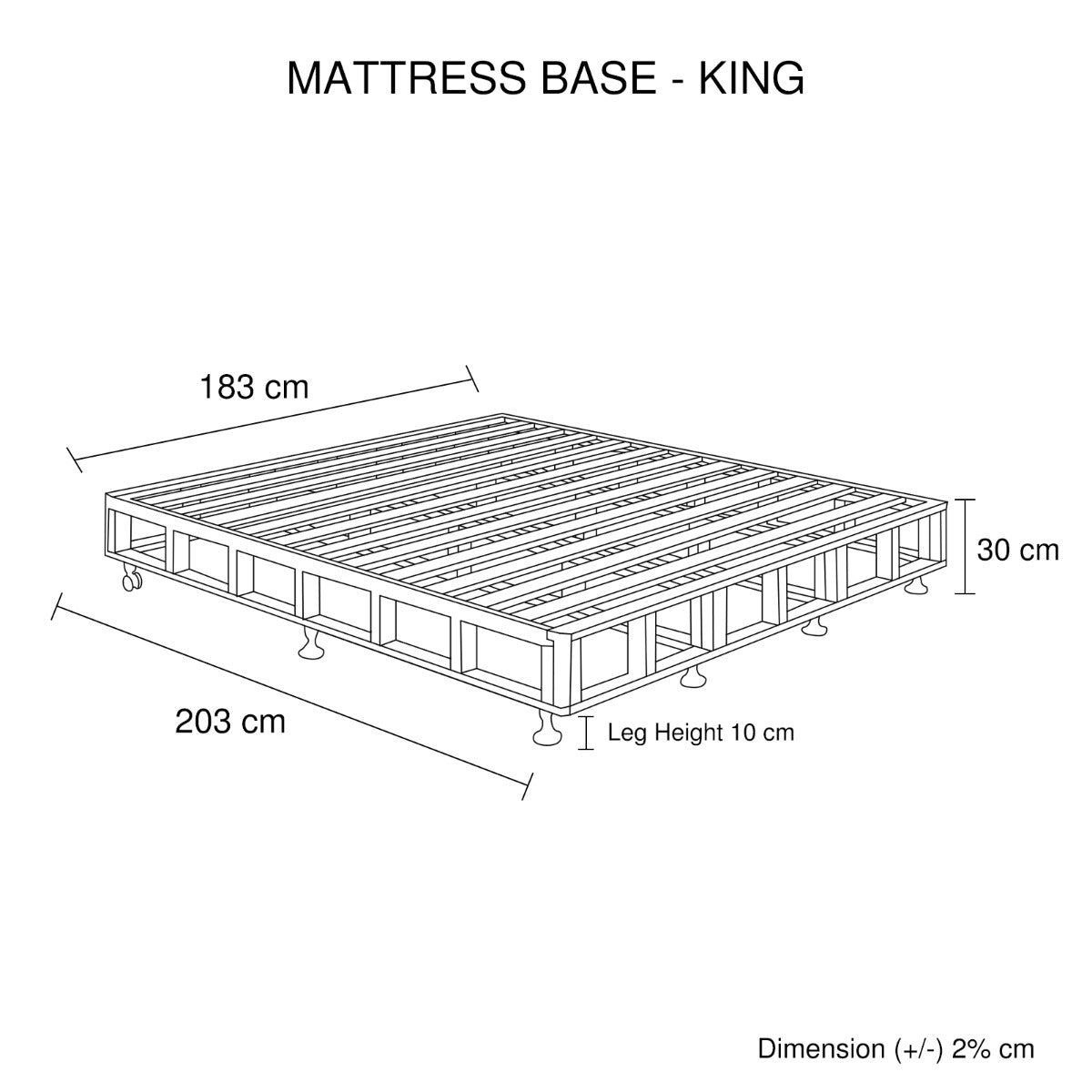 Mattress Base King Size White