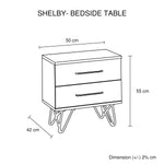 Shelby Bedside Table - 2 Drawers