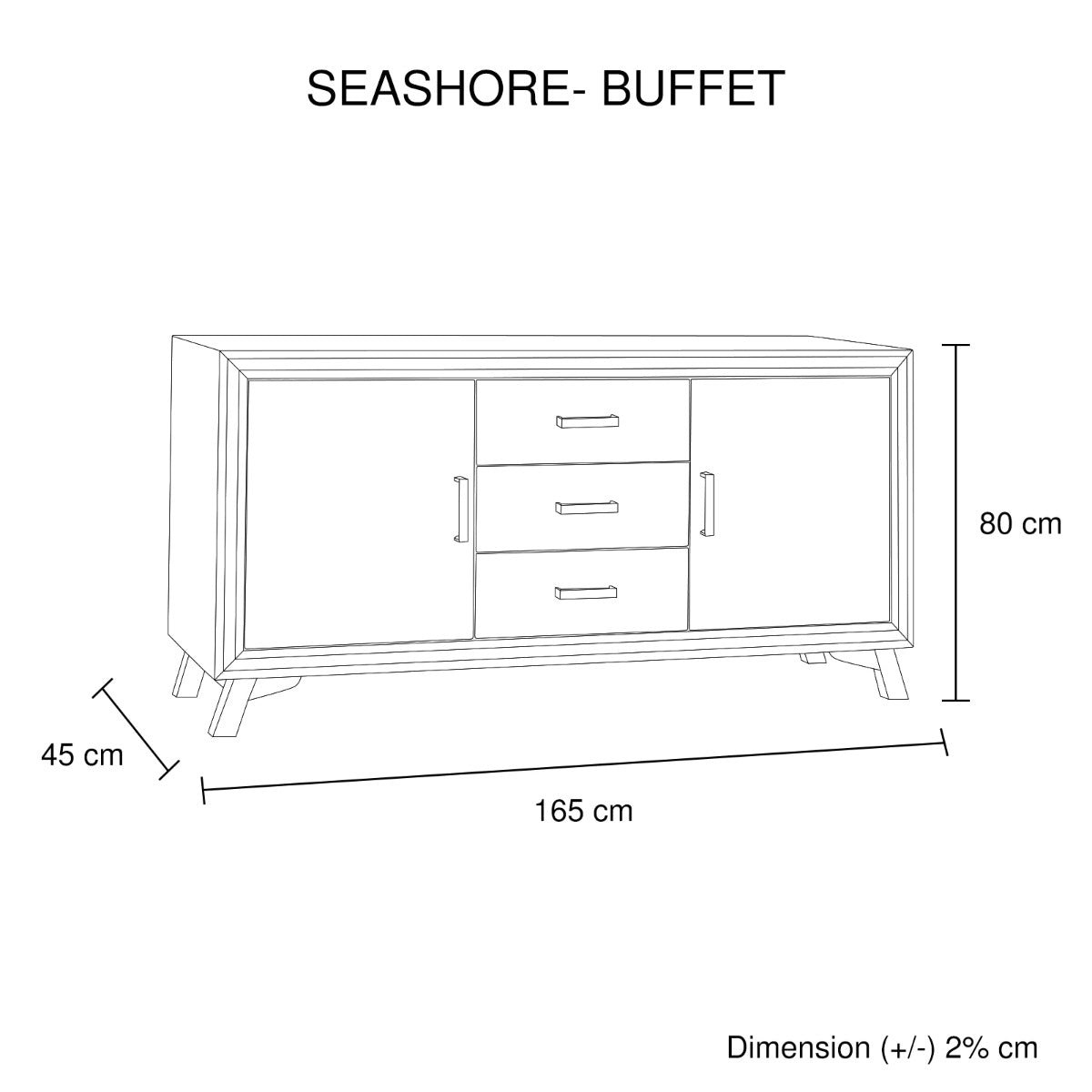 Seashore Sideboard 2 Doors - 3 Drawers