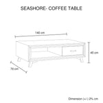 Seashore Coffee Table 2 Drawers