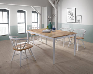 Dining Table Solid Rubberwood Danish Natural Oak 