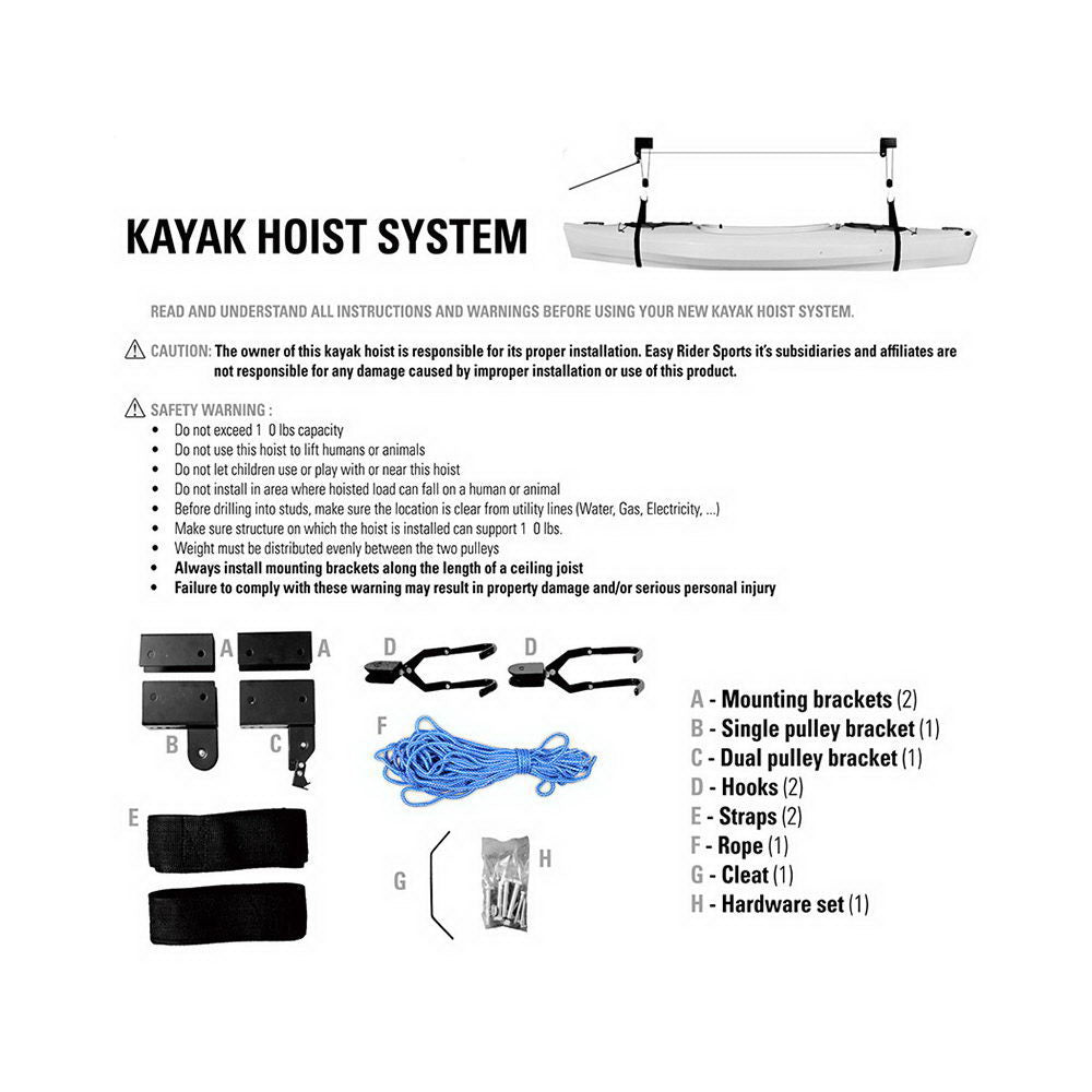 Capacity Kayak Hoist 45kg