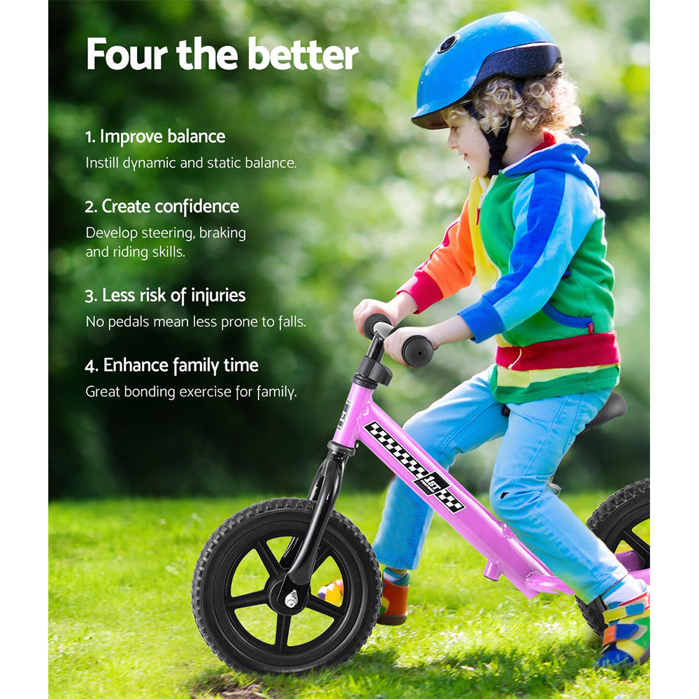 Rigo 12 Inch Kids Balance Bike - Pink