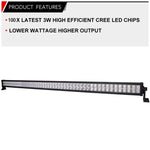 Lightfox 52inch CREE LED Light Bar Spot Flood Combo Offroad Driving 4x4