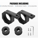 2Pcs Bullbar Mounting Bracket Kit 25-50Mm Clamp Led Work Light Bar Tube Offroad