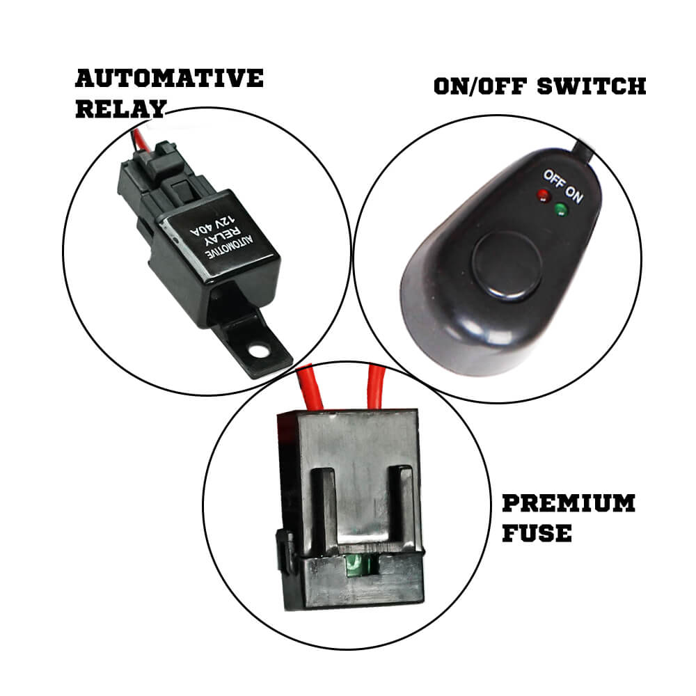 LED HID Wiring Loom Harness Spot Work Driving light bar 12V 40A Relay 2 Way
