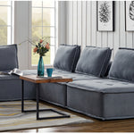 Leon Armless Sofa Chair Sectional Light Grey Fabric