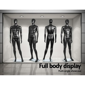 186cm Tall Full Body Male Mannequin - Black