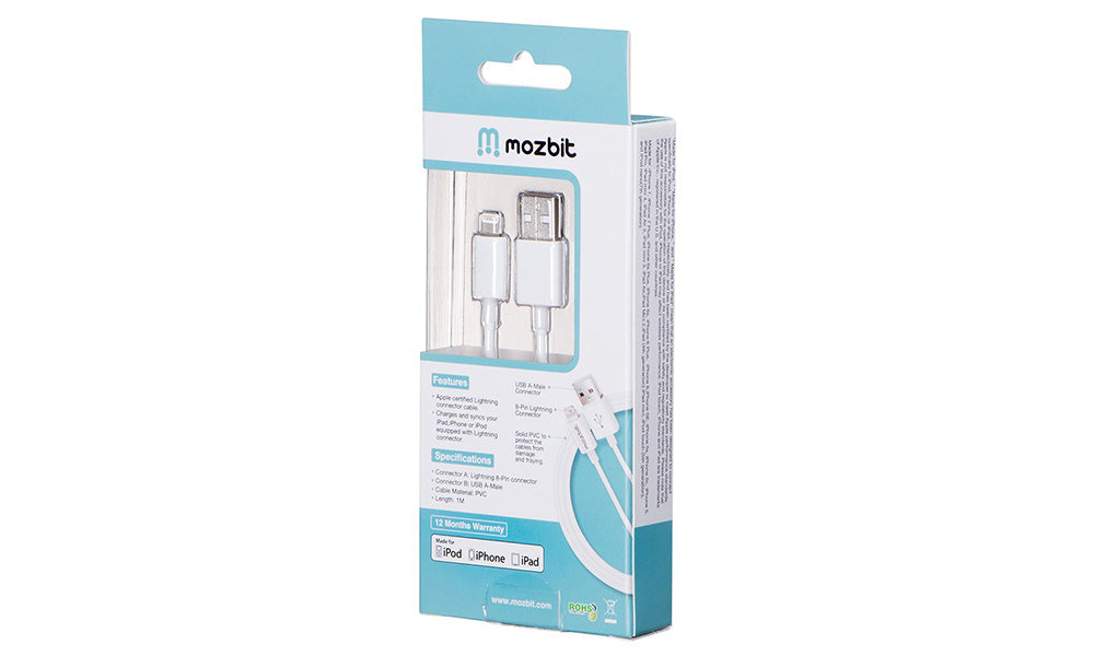 Mozbit 1M Lightning To USB Charge & Sync Cable