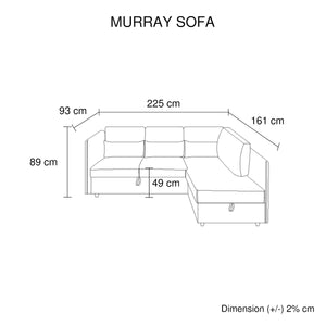 Murray Corner Sofa Bed Grey