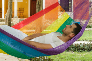 Jumbo Nylon Plus Hammock in Rainbow