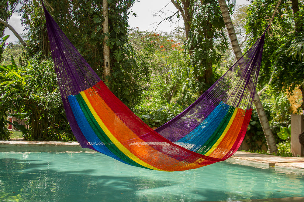 Jumbo Nylon Plus Hammock in Rainbow