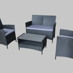 Ravello 4 Piece Rattan Sofa Set - Polywood Table