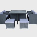 Messina 9 Piece Rattan Dining Set - Polywood Table