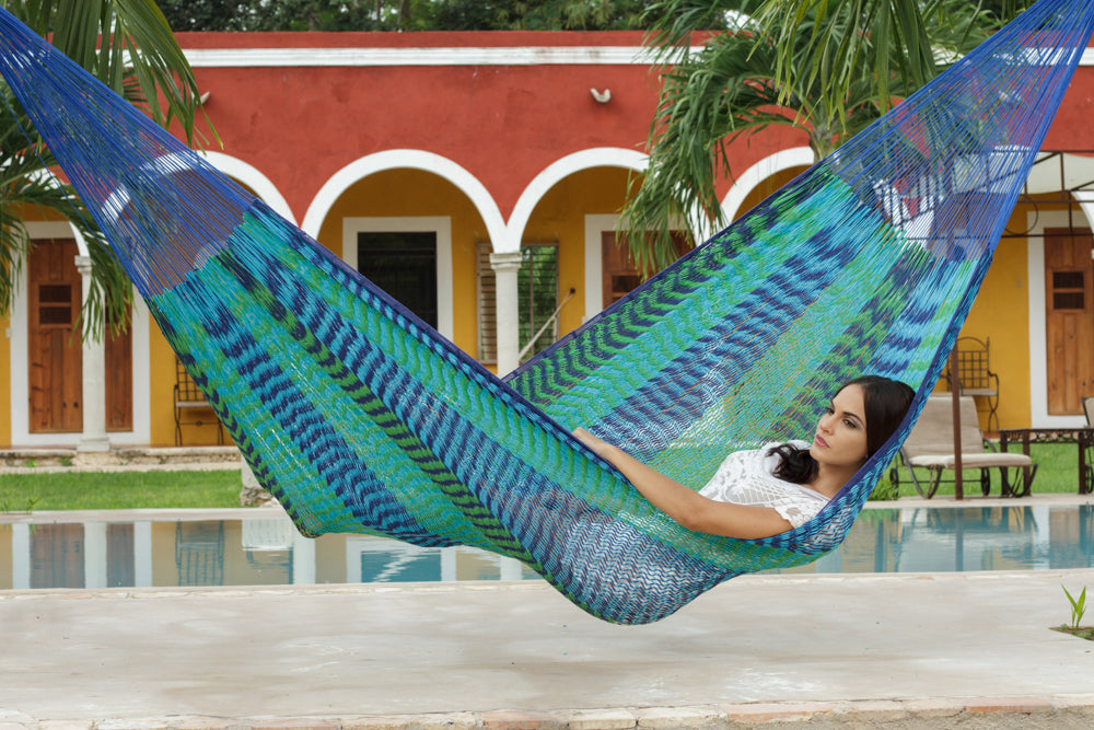 Queen Size Outdoor Cotton Hammock in Caribe