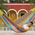 Queen Size Outdoor Cotton Hammock in Confeti