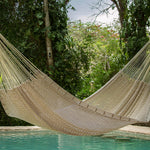 Queen Size Outdoor Cotton Hammock in Cream