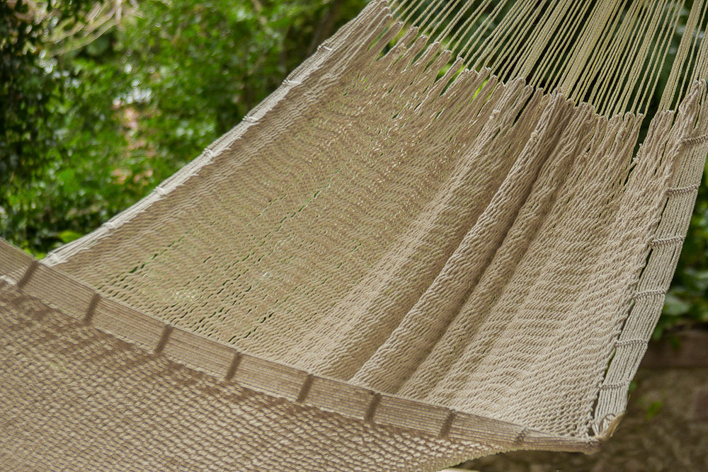 Queen Size Outdoor Cotton Hammock in Cream