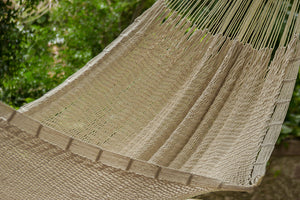 Queen Size Outdoor Cotton Hammock in Cream
