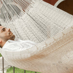 Jumbo Size Outdoor Cotton Hammock in Cream