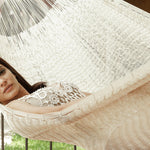 Jumbo Size Outdoor Cotton Hammock in Cream