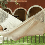 Jumbo Size Outdoor Cotton Hammock in Cream