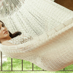 Queen Size Outdoor Cotton Hammock in Cream