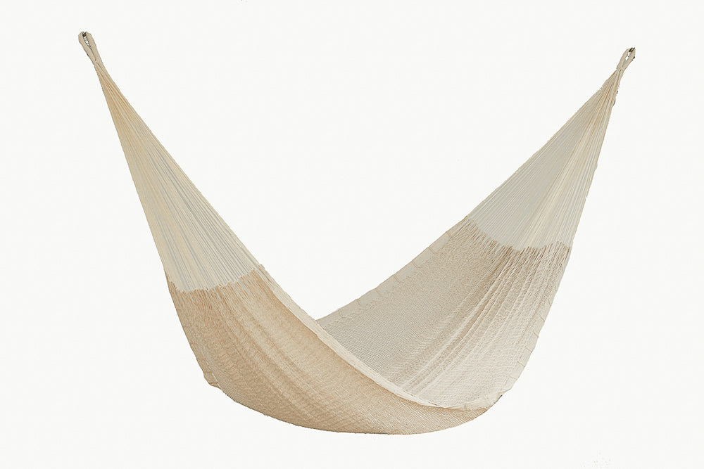 Queen Size Outdoor Cotton Hammock in Cream