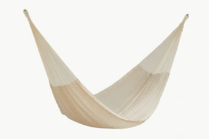Queen Size Outdoor Cotton Hammock in Cream
