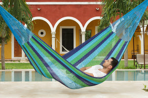Jumbo Size Outdoor Cotton Hammock in Oceanica