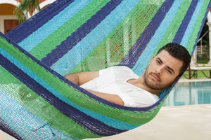 Jumbo Size Outdoor Cotton Hammock in Oceanica